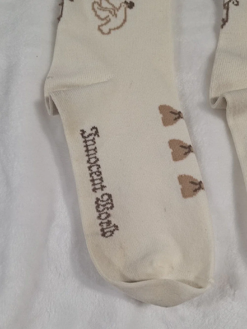 Innocent World Ivory Dove Floral Garland OTK Socks | Classic Lolita 🤍